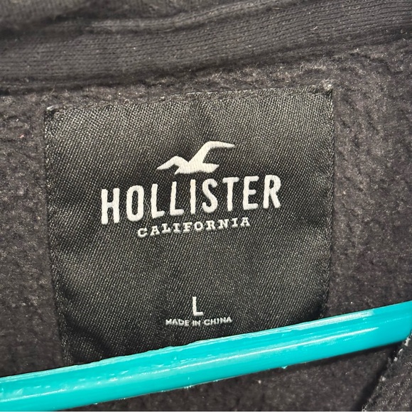 Hollister Box Logo White Black Pullover Sweatshirt Hoodie Mens U.S. Large - Picture 2 of 3